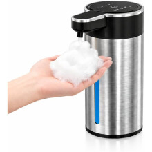 Automatic Foaming Soap Dispenser Touchless, 304 Stainless Steel Hand Soap Dispenser, USB Rechargeable, 13.5 Oz (400 Ml)