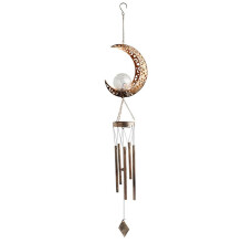 Moon Wind Chime Outdoor Light, Glass Included, Birthday Gift for Mom and Grandma, Garden Decoration