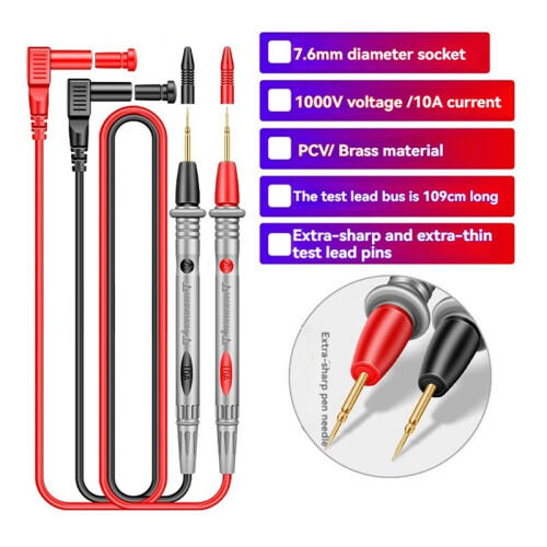 3PCS PT1005B Multimeter Probe Test Lead 1000V 10A Universal Needle Tip Multifunctional Electrical Tester 1