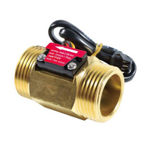 B10 Dn25 1Inch Water Hall Effect Turbine Flow Sensor Meter Turbine Flowmeter 2-50L/Min(Brass)