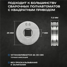 Schweißdrahtvorschubrolle 0,6-0,8 mm, Rollenteil für WIG-Schweißmaschinen, Schweißdraht