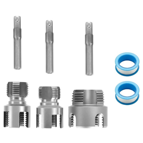 PVC Pipe Threading Kit, Integrating Internal and External Pipe Threading Tools, Suitable for PVC/Plastic Pipes,Threading