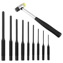 9 Pcs Punch Removing Repair Tools, Carbon Steel Pin Punch Set, Including Brass Pin Punches, Steel Pin Punches Hammer