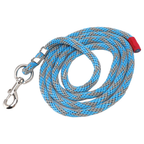 Pferdeleine lang 4m Blau Grau Nylon 2