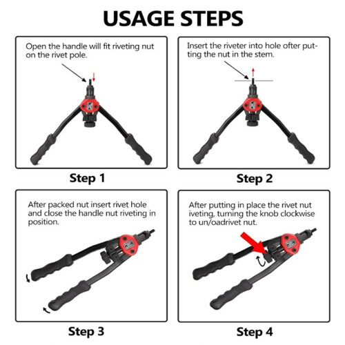 Rivet Nut Tool Set: Rivet Tool, 60 Rivet Nuts, Wrench, Suitable for Automotive Maintenance and Construction Engineering 1