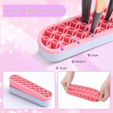 4 Pcs Makeup Brush Holder, Multifunctional Travel Storage Box and Desktop Organizer, Porous Storage Rack