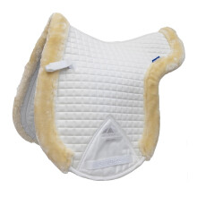 (16 Hands, White) Weatherbeeta Prime Air-Tec Comfy Fleece Faux Fur Trim Horse Numnah