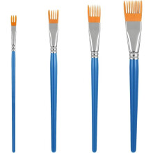 4Pcs Grainer Brush Set,Comb Artist Brush,Paintbrush for Acrylic Paint, Rake Brushes for Painting with Birch Wood Handle