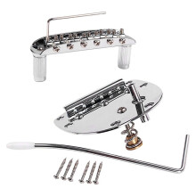 Puente de TréMolo de Metal Llaves de Tornillos para Accesorios de Repuesto de Guitarra Mustang Jazzmaster OperacióN FáCil - Plata