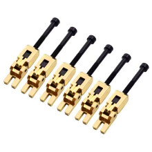 Juego de 6 Sistemas de Bloqueo Doble Sillines Bloqueados para Floyd-Rose Puente de TréMolo de Guitarra (Oro)