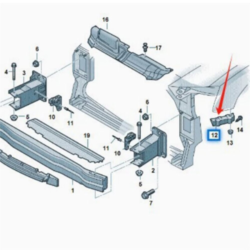 Front Bumper Bracket (Left) 8T0807283C Suitable for  A5, Q7, S5 1