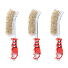 3PCS Multi-Function Tool Wire Brush Copper Plated Cleaning Brush Long Handle Kitchen Grill Special Plate Rust Removal B