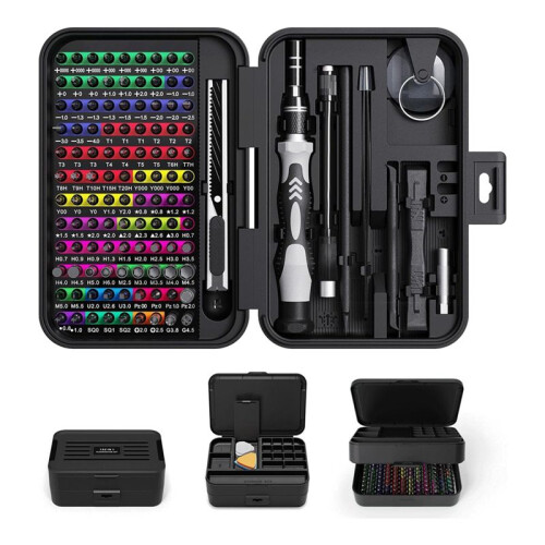 Precision Screwdriver Set with Color-Coded Identification, 132 in 1  Magnetic Repair Tool Kits with Storage Box 1