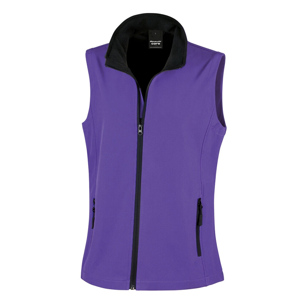 Result (L, Purple/Black) Womens/Ladies Softshell Body Warmer
