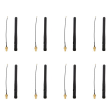 8X 433Mhz Antenna 3Dbi GSM RP-SMA Plug Rubber Waterproof Lorawan Antenna + IPX to SMA Small Cable Extension