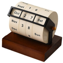 Calendar Wooden Wheel Calendar Home Official Desktop Ornaments Date Display Decorative Gift,Elegant Calendar