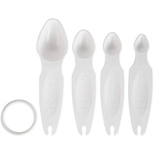 Juego de Cucharas y Tazas de Medir en Braille de 4 Piezas para Suministros de Repostería para Personas Ciegas