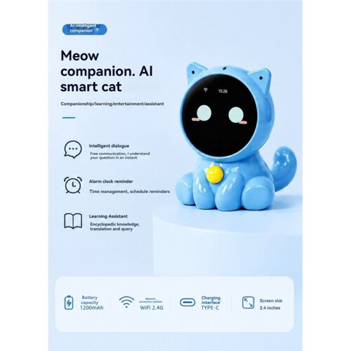 EchoEar AI  Cat Robot Interactive Companion Talking Storyteller Learning Assistant Gift for Children 1