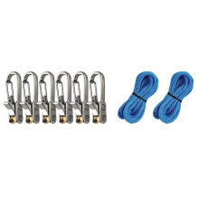 Touwrollers 6-Pack, Koord- en Touwspanner en -Strakker, Zware Bevestiging voor Kamperen, Zeilen, Tentlijnen