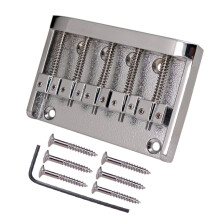 A Set 5 Strings Bass Bridge for Bass Guitar Saddle Guitar Accessories Parts Musical Instrument Silver