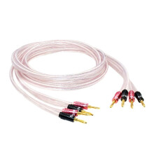 Audio Cable with Banana Plug for Home Theater Amplifier Surround Sound System Silver-Plated Pure Copper 2M