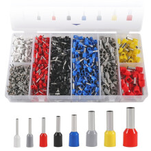 Kit de Terminais de Ferrule de Fio Isolados de Cobre de 1250 Peças para Sistemas de Controle Industrial e de Energia