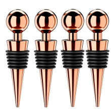 4 Tappi per Vino per Bottiglie di Vino, Tappo per Bottiglia di Vino Sottovuoto con Tappi In Silicone Riutilizzabili, A Prova di Perdite, Oro Rosa