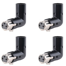 4Pcs Rotatable XLR Angle Adapter Dual Male and Female L-Shaped Connector Metal Adapter with 4 Adjustable Angle Positions