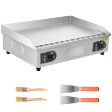 Piastra Elettrica 65,5x40 cm-Duoku-Piastra di Cottura Elettrica 4000 W, per Barbecue e Snack-Bar, Superficie in Acciaio Inossidabile
