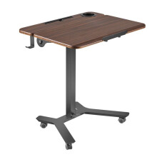 Escrivaninha Ajustável em Altura 715x525 mm-Duoku-com Tampo Inclinável, para o Teletrabalho e a Casa, Equipado com Rodízios Giratórios
