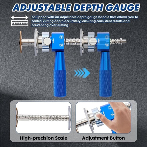 Inside Pipe Cutter for PVC Pipe with Adjustable Depth Gauge Handle, Internal Diameter Pvc Pipe Cutter Tool for 1-1/4 in 1