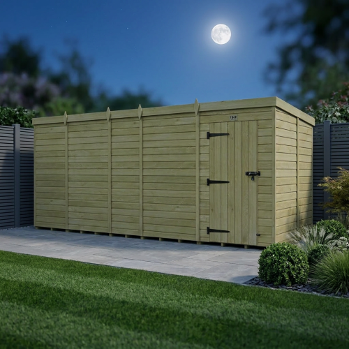 19 x 9 Pent Shed Tanalised (Single Door, No Windows) 2