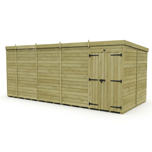 18 x 7 Pent Shed Tanalised (Double Door, No Windows) 1