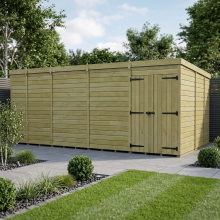 17 x 9 Pent Shed Tanalised (Double Door, No Windows)