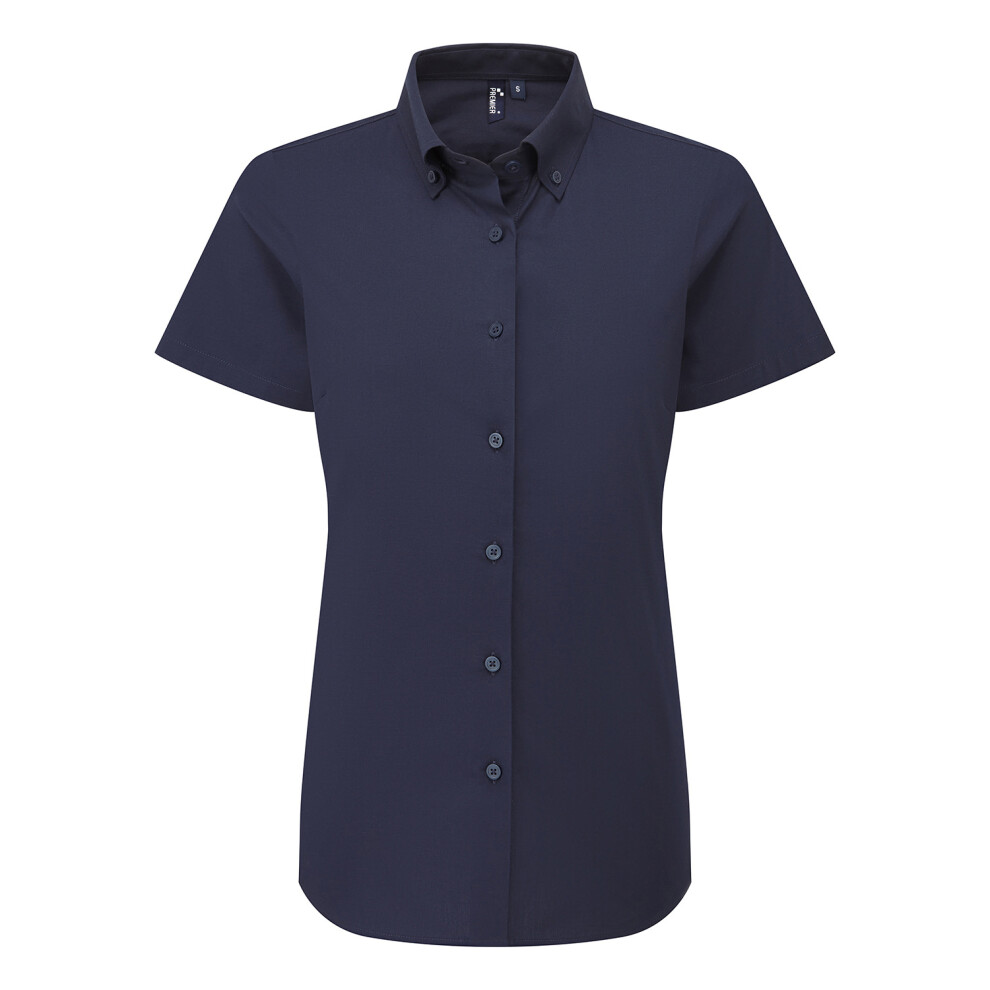 Premier (L, Navy) Womens/Ladies Supreme Oxford Short-Sleeved Formal Shirt