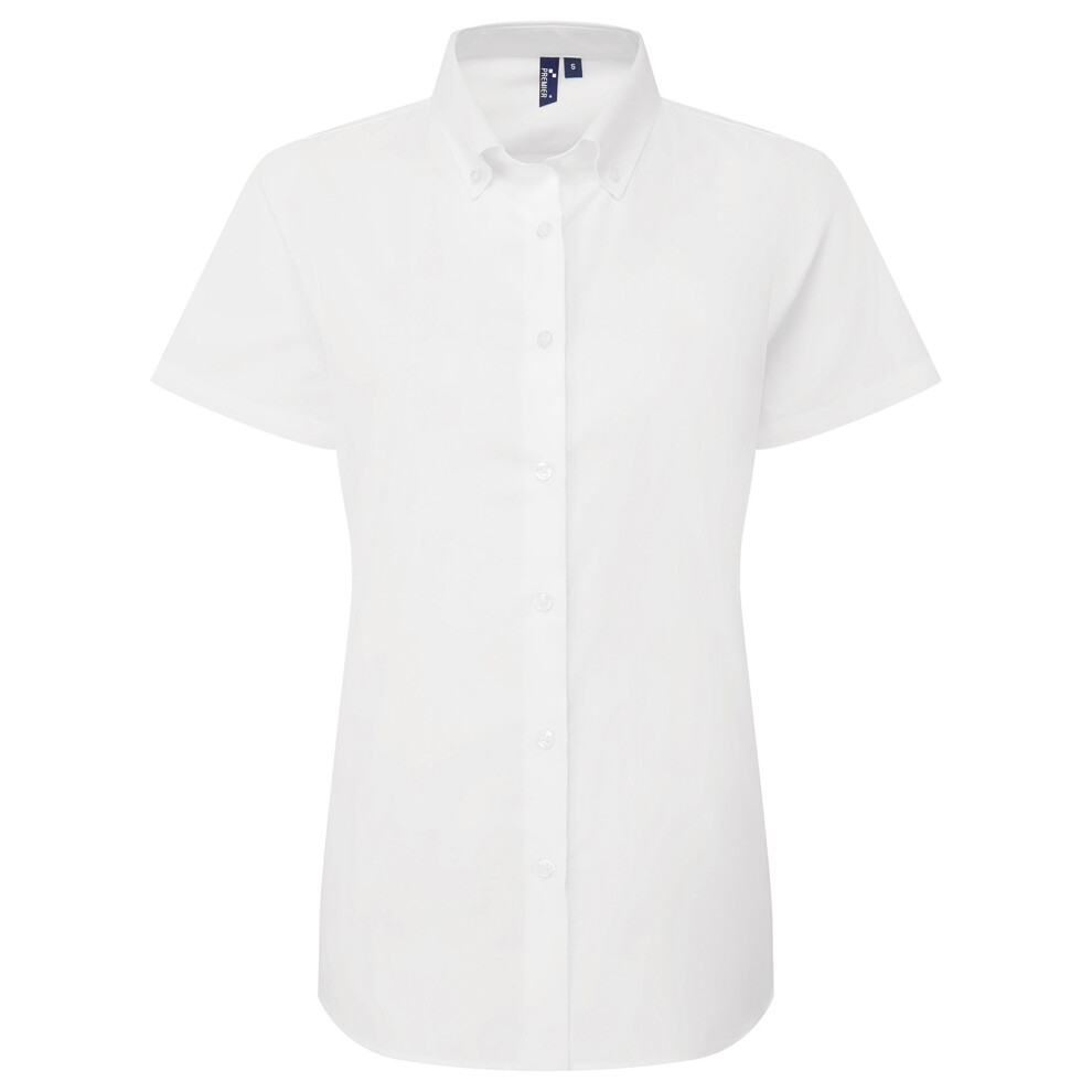 Premier (M, White) Womens/Ladies Supreme Oxford Short-Sleeved Formal Shirt