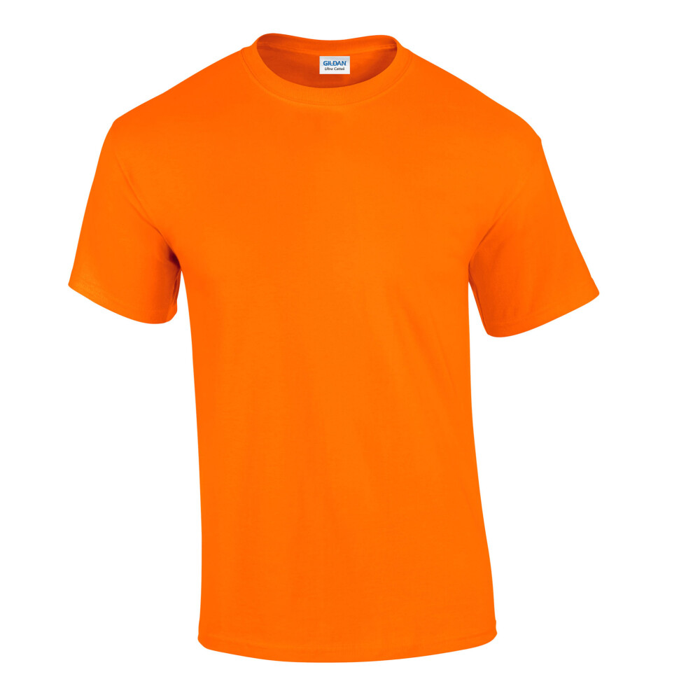 Gildan (L, Safety Orange) Unisex Adult Ultra Cotton T-Shirt