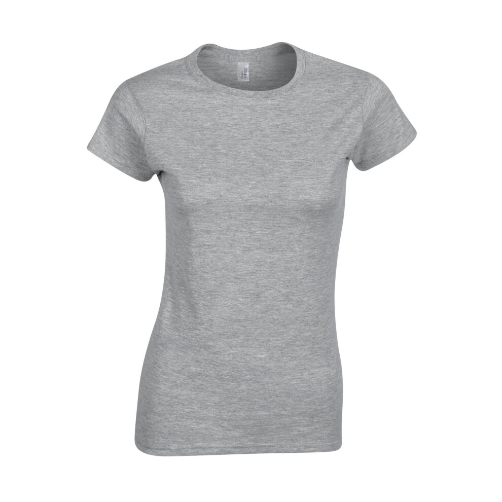 Gildan (14 Uk, Sports Grey) Womens/Ladies Soft Touch T-Shirt
