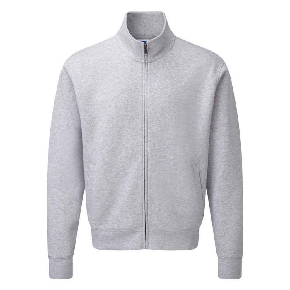 Russell (4Xl, Light Oxford) Mens Authentic Sweat Jacket