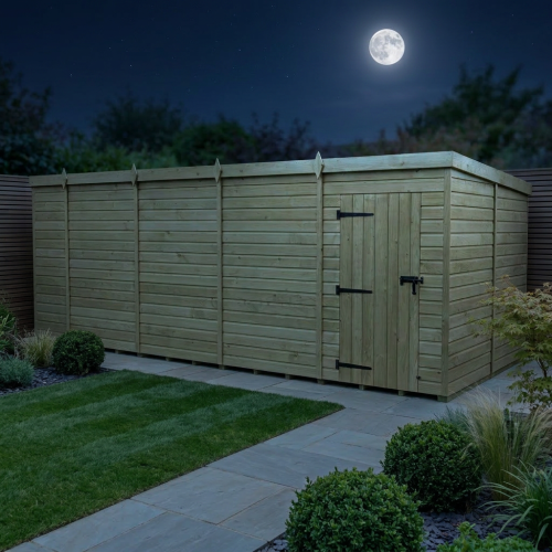 19 x 8 Pent Shed Tanalised (Single Door, No Windows) 2