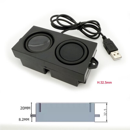 Caixas de Som USB 4Ohm 5W para Laptop com Driver de Placa de Som Conecte e Use e Woofer para PC Industrial 2