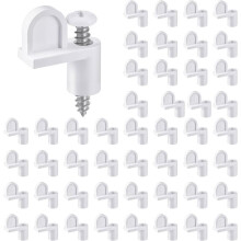 48er Pack 3/8 Zoll Nylon-Fensterbildschirmklammern mit Schrauben Versetzte Klammern für die Befestigung Von Sturmfenstern, Sturmplatten (Weiß)