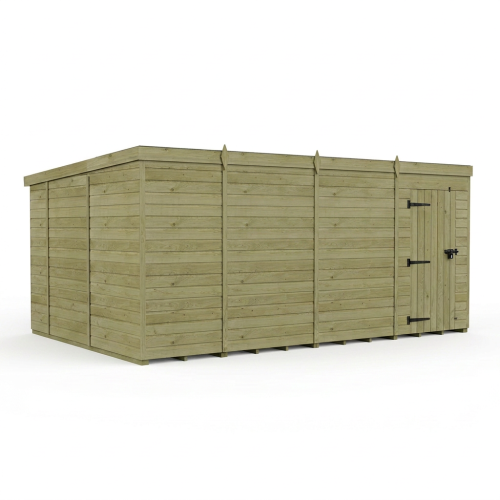 15 x 10 Pent Shed Tanalised (Single Door, No Windows) 1