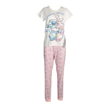 (8 UK - 10 UK, White/Pink) Disney Womens/Ladies Angel Printed Pyjama Set