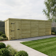 20 x 5 Pent Shed Tanalised (Single Door, No Windows)