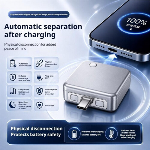 140W  Full Charge Separator Type-C Charging Adapter Overcharge Protection Auto Power-Off for Type-C Devices 2