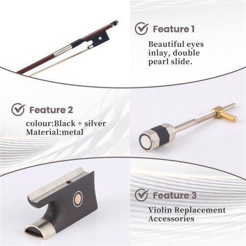 Violin Bow Frog for 4/4 Violin Bow Parts Replacement Accessories 2
