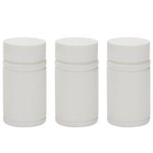 Plastic Empty Medicine Bottles Pill Tablet Container Holder 3pcs White