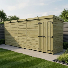 20 x 4 Pent Shed Tanalised (Double Door, No Windows)