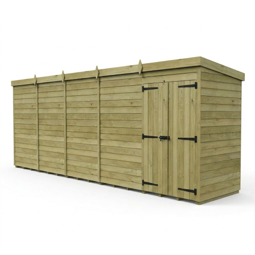 20 x 4 Pent Shed Tanalised (Double Door, No Windows) 1